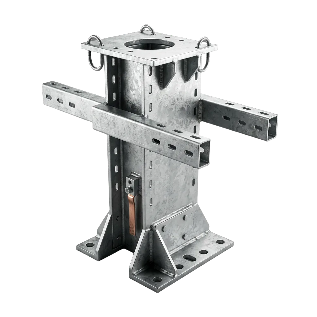 Custom build-to-print equipment mounting bracket fabricated by FabTek Industries